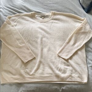 J. Crew 100% cashmere Women's Cream Crewneck Sweater